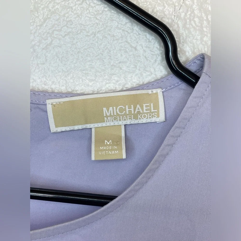 Michael Kors Women’s Lavender Ruffle Flounce Cold Shoulder‎ Sleeve Blouse Size M